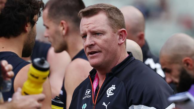 Carlton plays a brutal brand of football just like its coach Michael Voss did during his playing days. Picture: Michael Klein