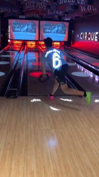 Amazing bowling trick shot using two balls