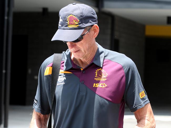 Brisbane Broncos coach Wayne Bennett after announcing on Friday he’ll be staying at the club. Picture: Tara Croser.