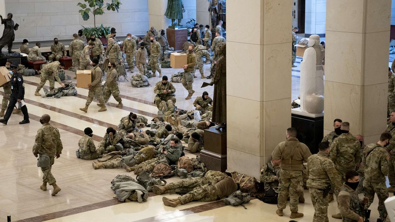 Roughly 1000 troops slept inside the building. Picture: Stefani Reynolds/Getty Images/AFP