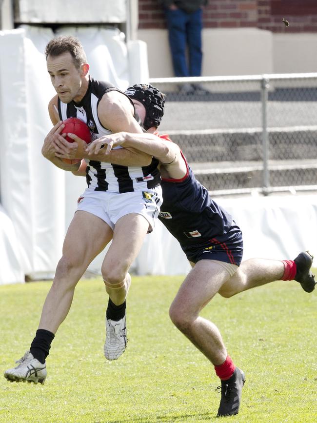 Glenorchy Jaye Bowden marks during the game against North Hobart at North Hobart Oval. Picture: CHRIS KIDD