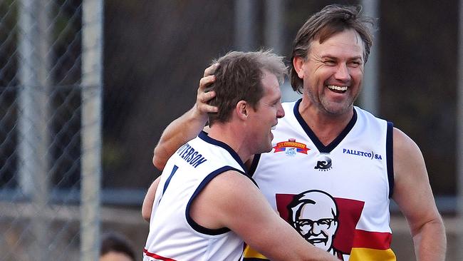 Stephen Patterson and Tony Modra. Picture: TOM HUNTLEY