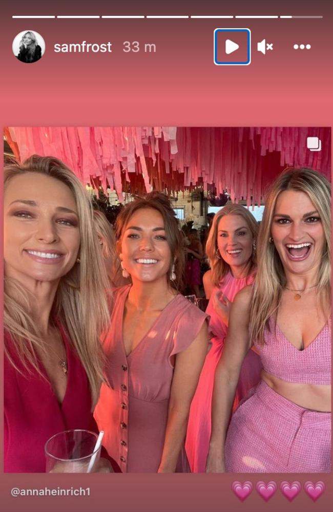 Sam Frost pictured her with Anna Heinrich. Picture: Instagram/SamFrost