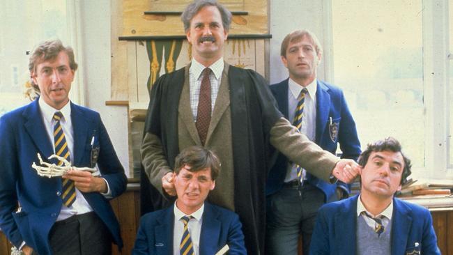 Eric Idle with John Cleese, Graham Chapman with Michael Palin (front, left) and Terry Jones in The Meaning Of Life