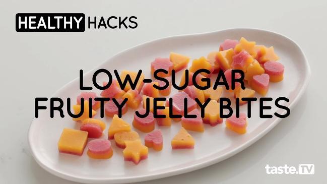 Low-sugar lunch box fruity jelly bites
