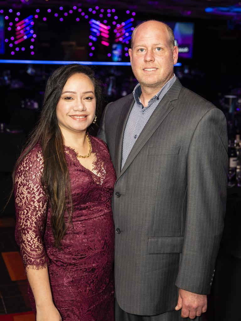 Jane Bray of The Chronicle and Jeff Bray at the Downs and Western Housing and Construction Awards at Rumours International, Friday, July 22, 2022. Picture: Kevin Farmer