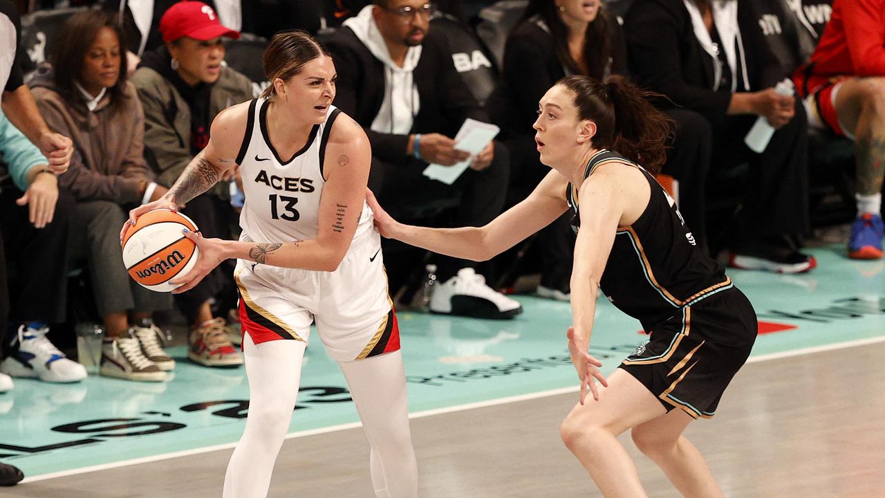 Cayla George (left) is a WNBA title winner. Picture: Sarah Stier / Getty Images North America / Getty Images via AFP