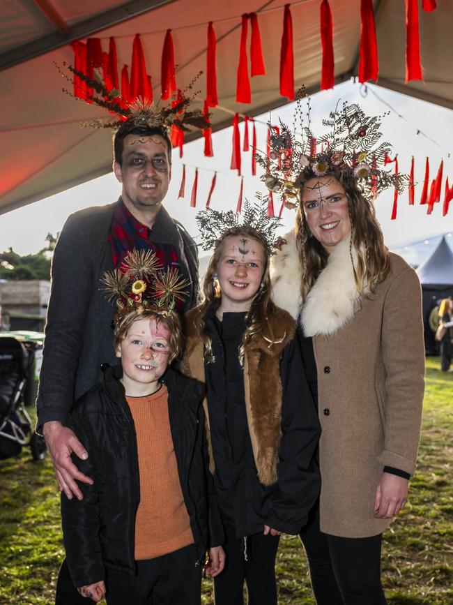 Willie Smith's Midwinter Festival Huonville - Shea, Fletcher, Alexis and Catherine Cameron. Picture: Caroline Tan
