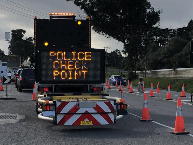 Police and the army in Coldstream as part of the State-wide Operation Sentinel. Picture: Laura Armitage