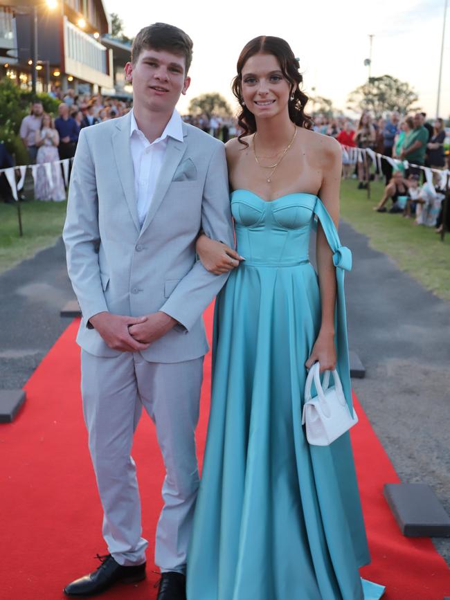 Jarrod Reinke and Liyah Curtain at the James Nash State High School formal 2022.