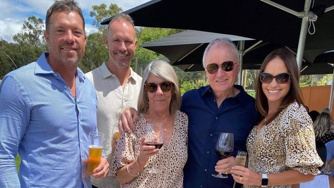 Carsales managing director Paul Barlow (second from left) with brother Kris, parents Eddie and Jan and sister Lainie. Picture: Supplied