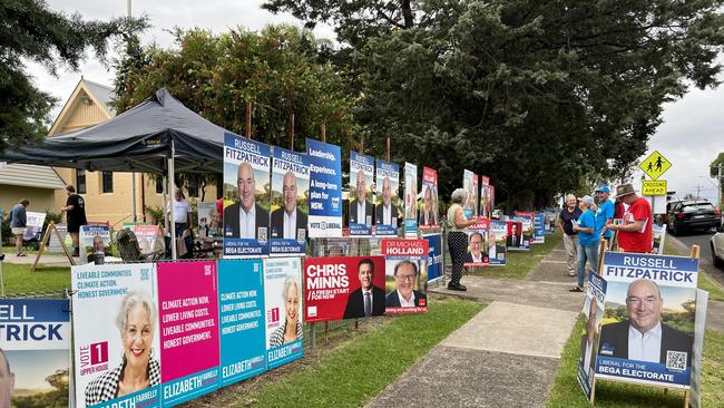 Moruya Public School voting centre. Picture: Tom McGann.