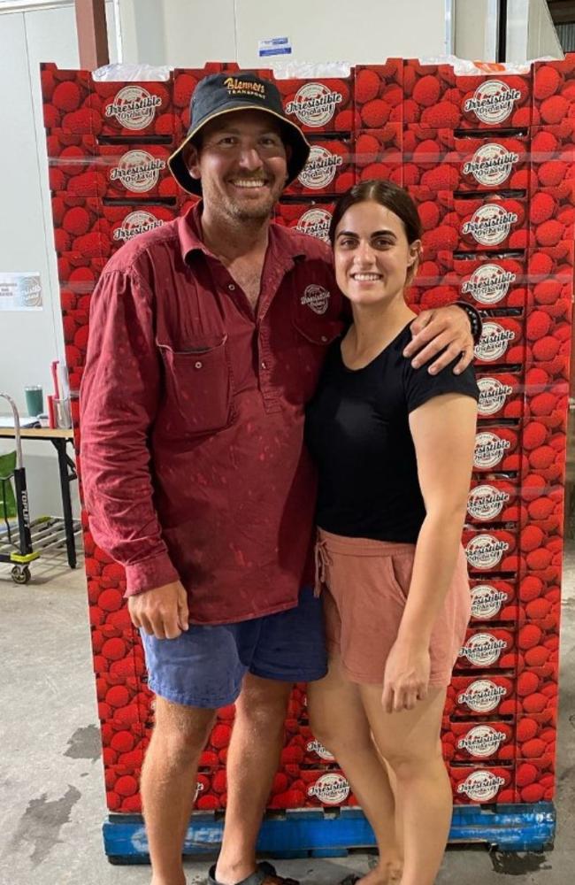 Mark and Jess Taylor own and run Irresistible Orchards in Mareeba. Picture: Instagram / Irresistible Orchards