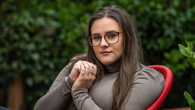 Olivia Piccinin, 22, lost her job in tourism in March when the pandemic hit. Picture: Jake Nowakowski