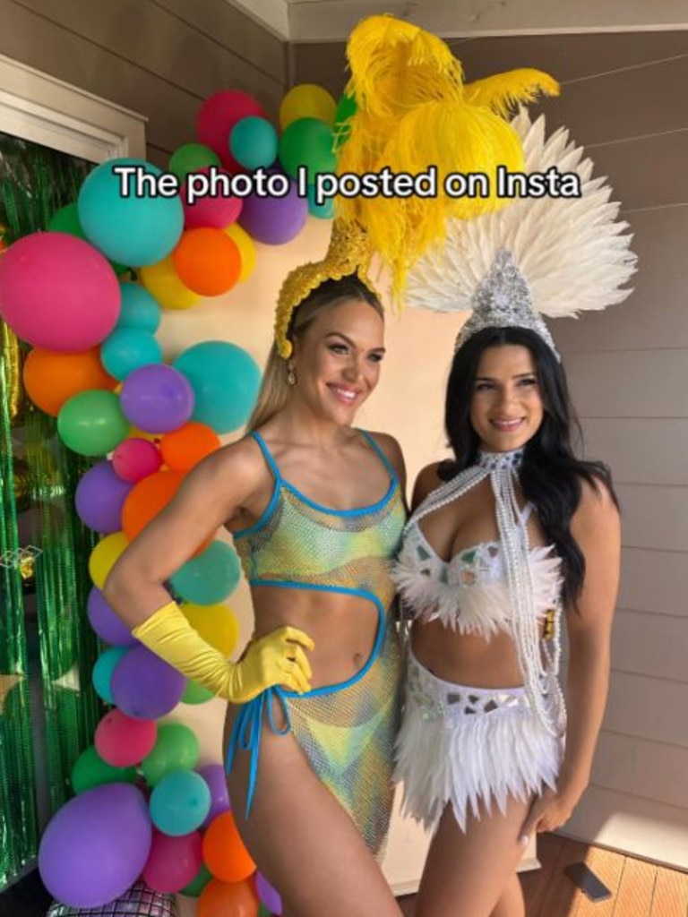 She says they’ll often glamorise their ‘party girl’ lifestyles. Here she is pictured when she used to drink. Picture: TikTok/JuliaRangiheuea