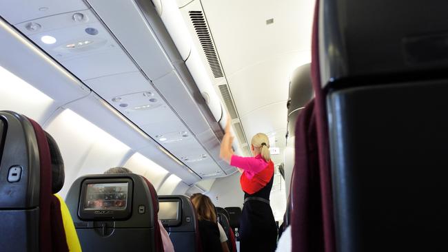 Flight attendants often have to come to the rescue of passengers trying to find a spot for their luggage.