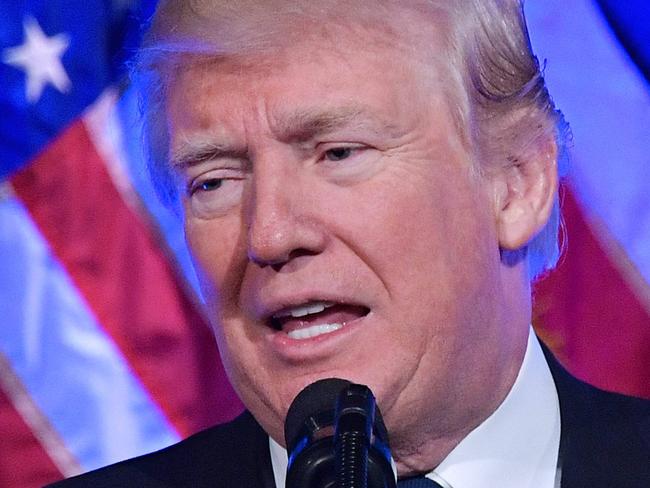 US President Donald Trump speaks at a fundraising breakfast at a restaurant in New York. Picture: AFP PHOTO / Mandel Ngan