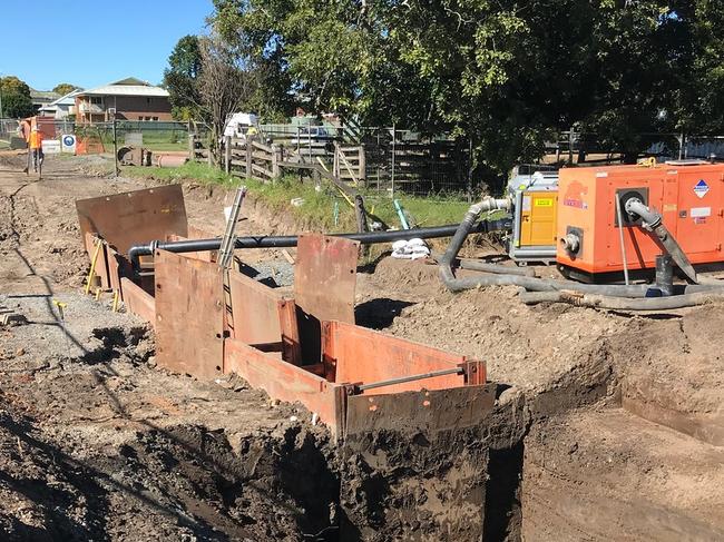 The work on the sewer main in Arthur Street