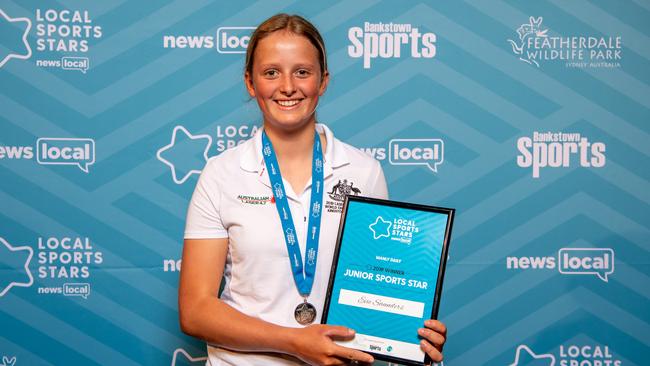 Sailor Evie Saunders and her award.