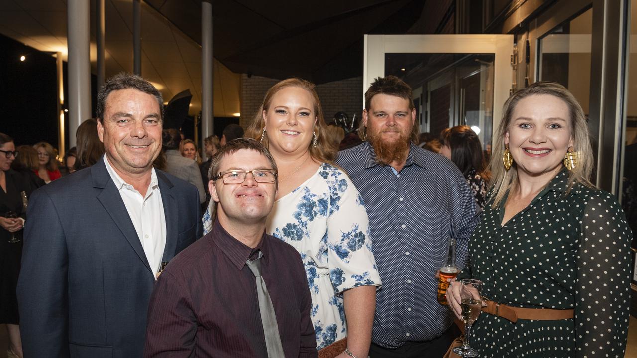 At the Business disABILITY Awards are (from left) Brett Motton, Matty Edser, Rianna Cooper, Troy Conway and Michelle Butcher. Picture: Kevin Farmer