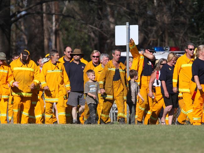 A memorial was held 12 months after the fires at Kinglake Football Club. 