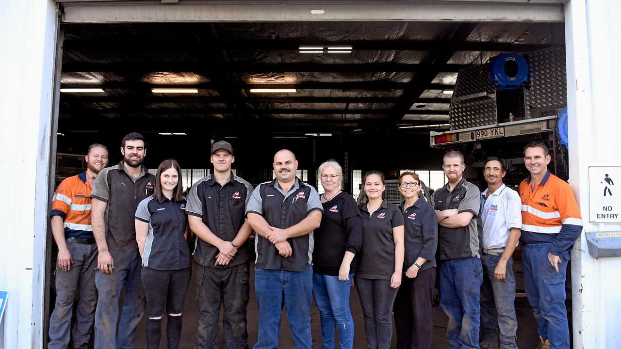 TEAM EFFORT: Mark Johnston, Ryan Sewell, Hannah Neep, Bodean Hazelgrove, Seamus Taylor, Sherrie Larsen, Lilla Reidy, Diana Blyth, Jonathan Read, Wayne Wright and Robert Harrington at Taylored Automotive. Picture: Contributed