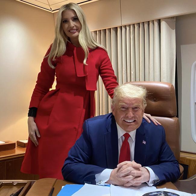 She had a more sophisticated wardrobe while her dad, former President Donald Trump, was in office. Picture: Ivanka Trump/Twitter