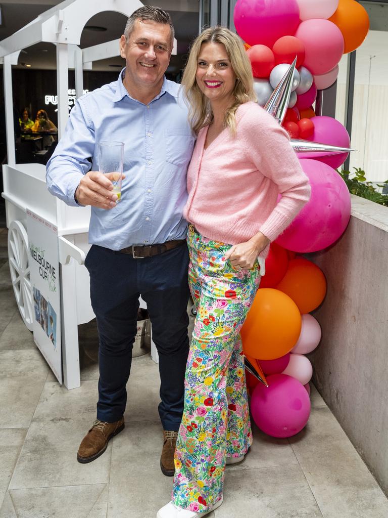 Jason and Jasmine Riddle at Melbourne Cup party at The Rock, Tuesday, November 1, 2022. Picture: Kevin Farmer