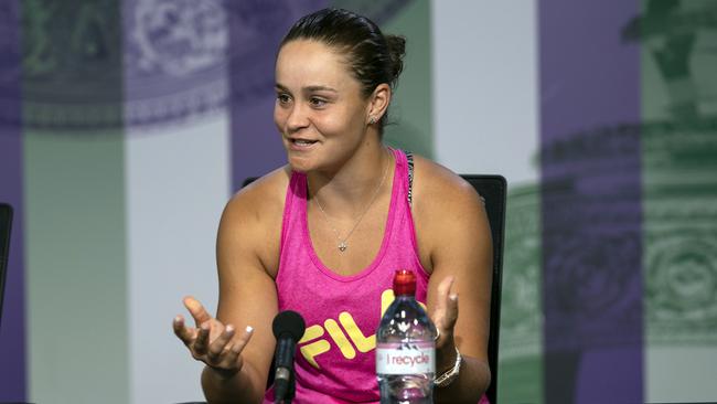 Ashleigh Barty following her loss to Alison Riske. Picture: AP