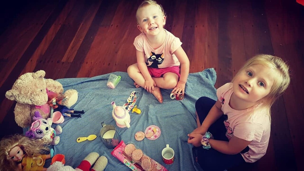 Having a picnic at home during isolation.PIC: NATALIE GILL.