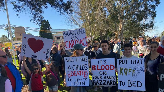 Protest over cardiac services at Sydney Childrens Hospital at Randwick have been ongoing. Picture: Nicola Berkovic