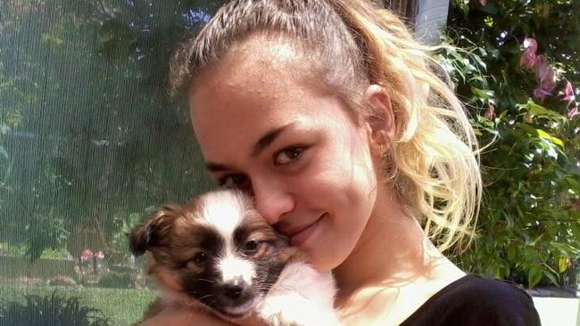 Supplied image of Jessica Tolhurst, 14, with her dog Pepsi. Jessica took her life on December 7 after being bullied at Figtree High School, Wollongong. Jessica's family, want to set up a foundation to help troubled youth. Image supplied by family