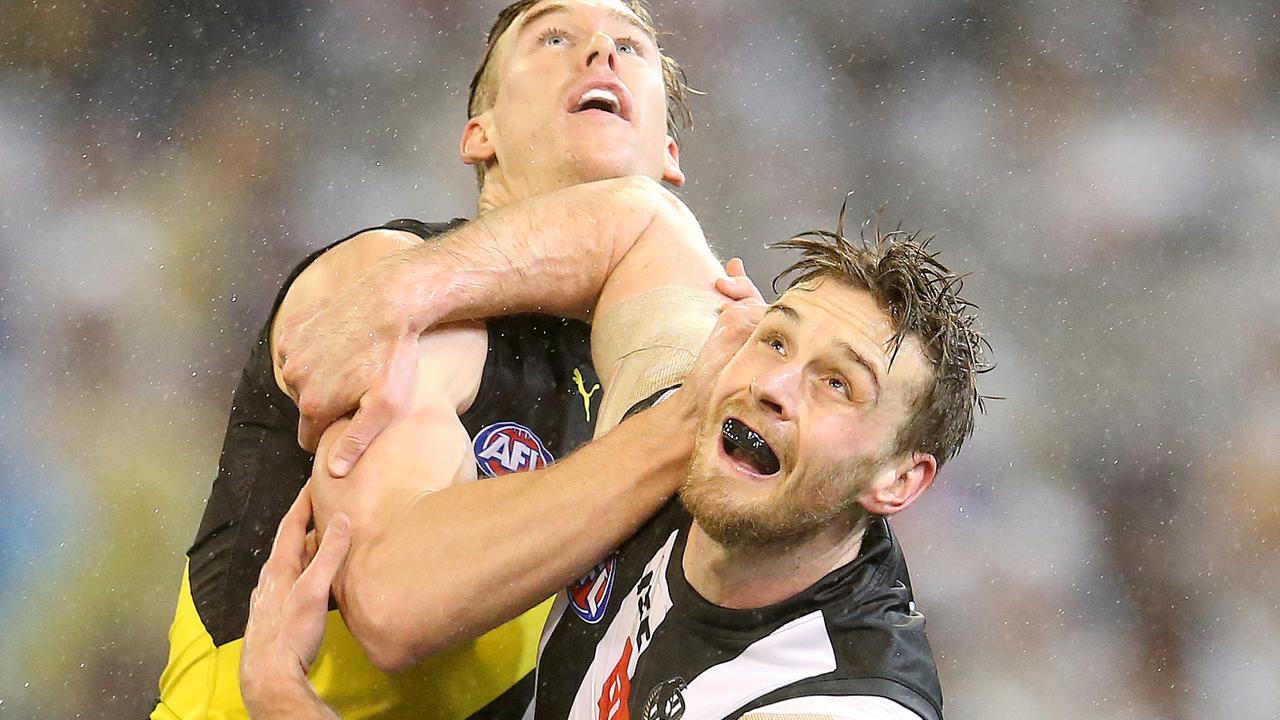 Collingwood's Jordan Roughead suffered a concussion against Richmond. Picture: Michael Klein