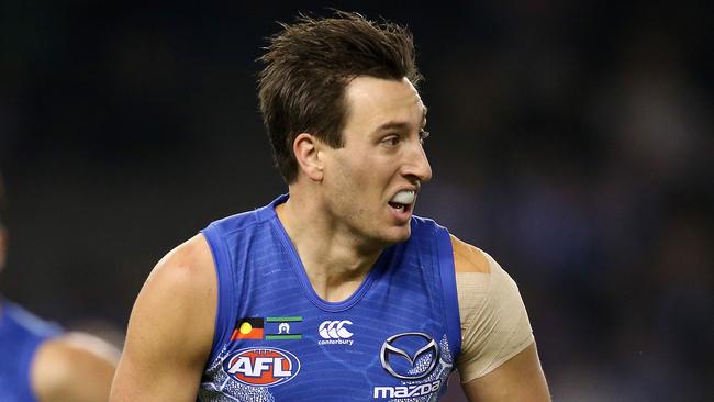 AFL Round 11. 03/06/2018. North Melbourne v Brisbane Lions at Etihad Stadium.  North Melbourne's Sam Wright     . Pic: Michael Klein