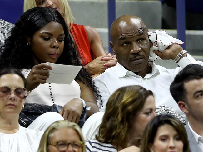 Mike Tyson watches the first round Men’s Singles match between Novak Djokovic of Serbia ad Montenegro and Jerzy Janowicz of Poland on Day One of the 2016 US Open at the USTA Billie Jean King National Tennis Center on August 29, 2016. Picture: AFP