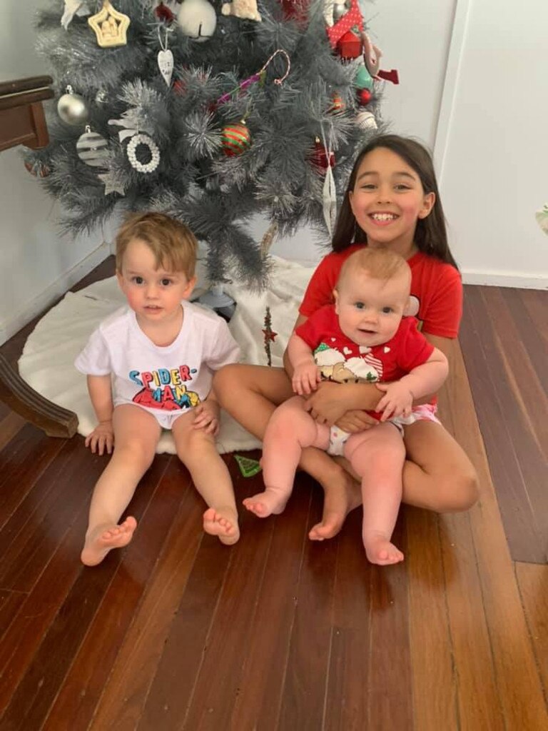 Bonnie Clark celebrates her first Christmas with siblings Ewan and Sienna.