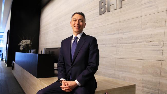 BHP chief executive Mike Henry: ‘Part of the strategic agility that we speak about is that it will make mergers, demergers and acquisitions easier to do and make us more efficient going forward.’ Picture: Aaron Francis