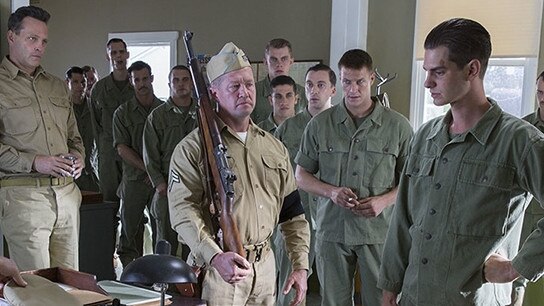 Andrew Garfield (right) stars as US army medic Desmond Doss in Mel Gibson’s Hacksaw Ridge.