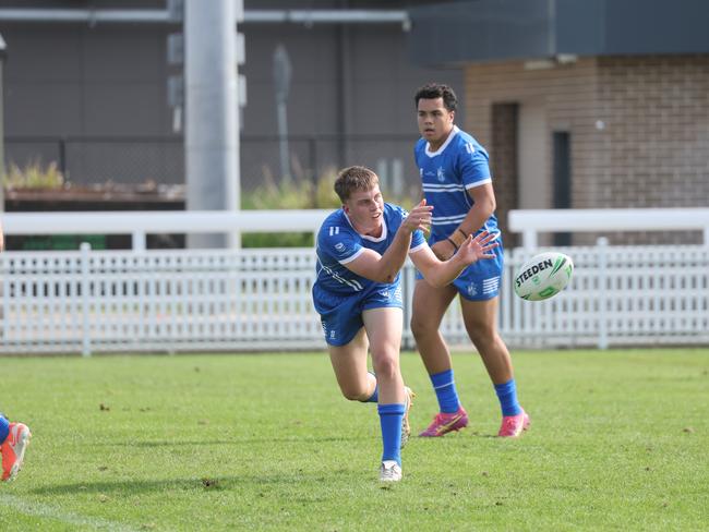 St Dominic's College (Blue) v Bass Hill HS. Picture: Tim Hunter.