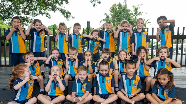 Prep A Students fro Mother of Good Council School in Cairns North. Picture Emily Barker.