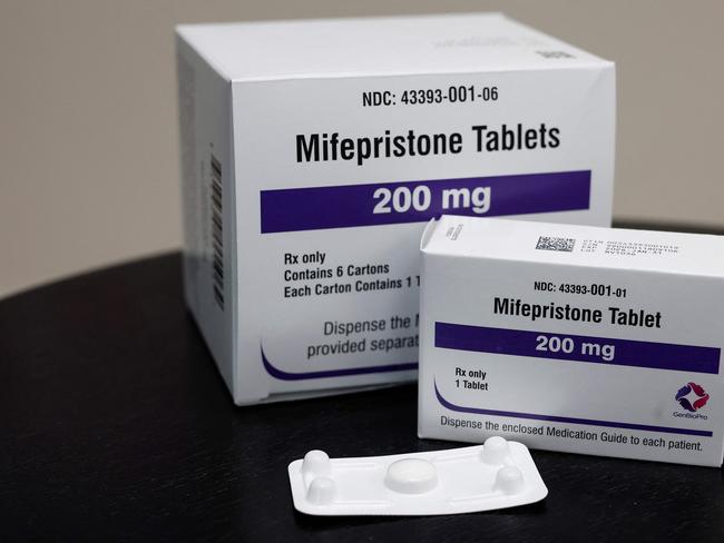 ROCKVILLE, MARYLAND - APRIL 13: In this photo illustration, packages of Mifepristone tablets are displayed at a family planning clinic on April 13, 2023 in Rockville, Maryland. A Massachusetts appeals court temporarily blocked a Texas-based federal judgeâs ruling that suspended the FDAâs approval of the abortion drug Mifepristone, which is part of a two-drug regimen to induce an abortion in the first trimester of pregnancy in combination with the drug Misoprostol. (Photo illustration by Anna Moneymaker/Getty Images) (Photo by Anna Moneymaker / GETTY IMAGES NORTH AMERICA / Getty Images via AFP)