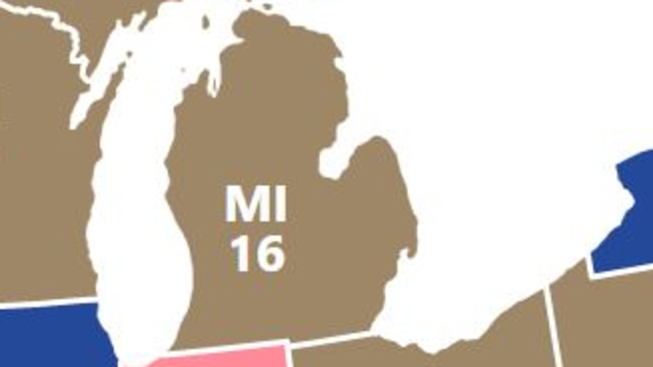 Michigan is one of 15 swing states in this year's election. Picture: 270toWin