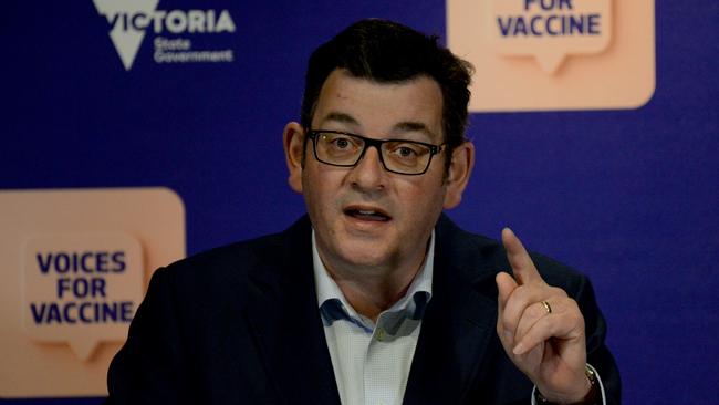 Victorian Premier Daniel Andrews provides a Covid update. Picture: NCA NewsWire / Andrew Henshaw