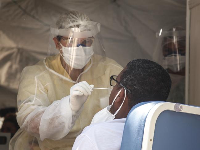 A man is tested for COVID-19. Picture: Getty Images