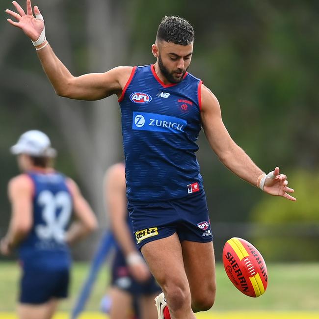Melbourne defender Christian Salem will make his return via either the VFL or AFL this weekend, with the Demons facing Hawthorn at the MCG. Picture: Quinn Rooney / Getty Images
