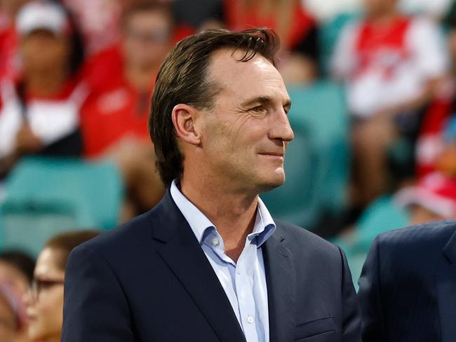 SYDNEY, AUSTRALIA - MARCH 07: Andrew Dillon, Chief Executive Officer of the AFL is seen during the 2024 AFL Opening Round match between the Sydney Swans and the Melbourne Demons at the Sydney Cricket Ground on March 07, 2024 in Sydney, Australia. (Photo by Michael Willson/AFL Photos via Getty Images)