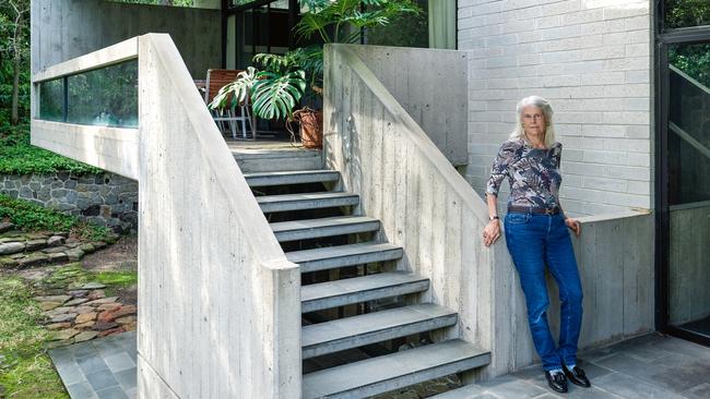 Penelope Seidler in the leafy surrounds of her home in Sydney’s Killara. Picture: Dave Wheeler