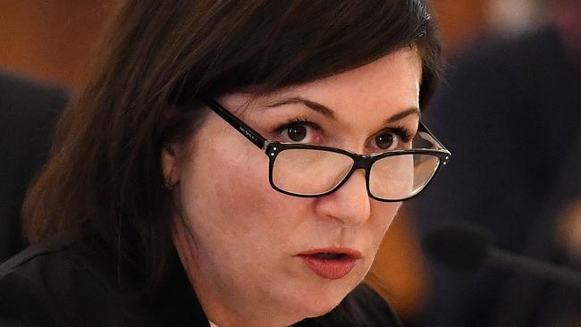 Environment Minister Leeanne Enoch answers questions at Budget Estimates. (AAP Image/Dan Peled)