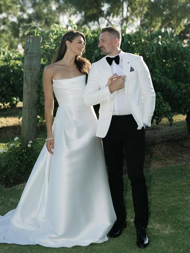 Stephanie Rice tied the knot with Mark Lassey in Perth this week in an intimate vineyard ceremony. Photo: Novare Weddings