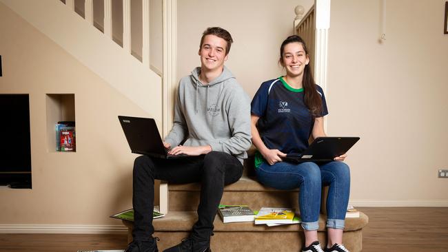 Twins Bailey (boy) and Morgan (girl), 17, are pleased with the news of special consideration for 2020 VCE students. Bailey attends HazelGlen College, Morgan attends Whittlesea Secondary College. Picture: Mark Stewart